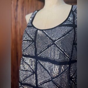 Ark and Co silver dress top, small, tank